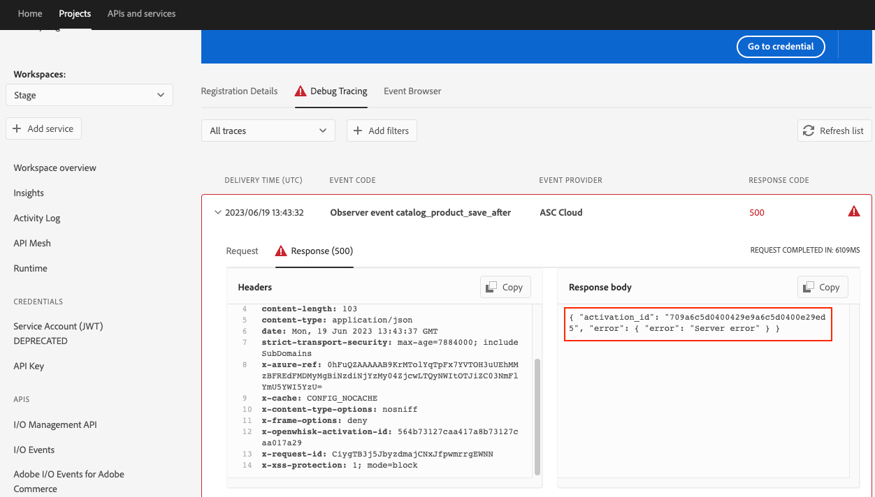 Debug tracing