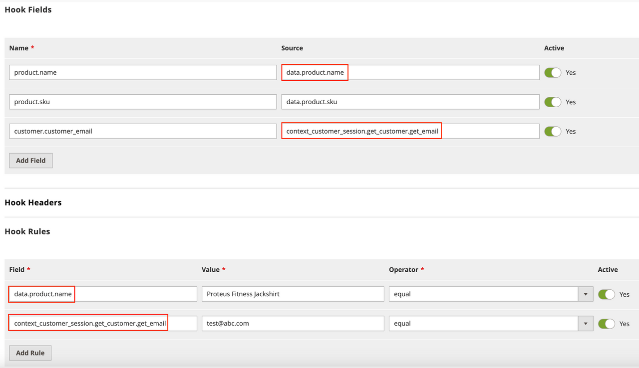 Conditional webhooks