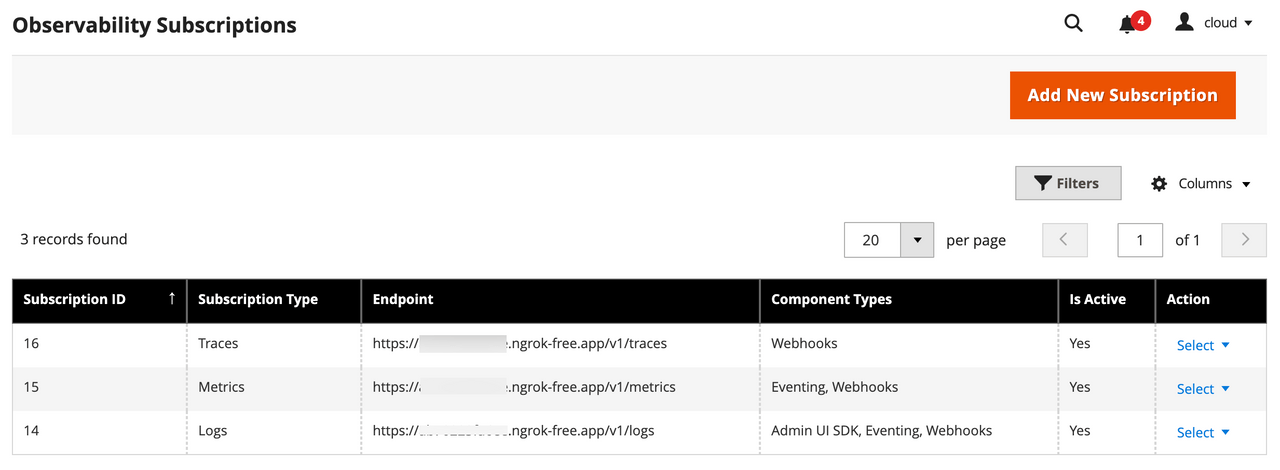 Observability Admin UI