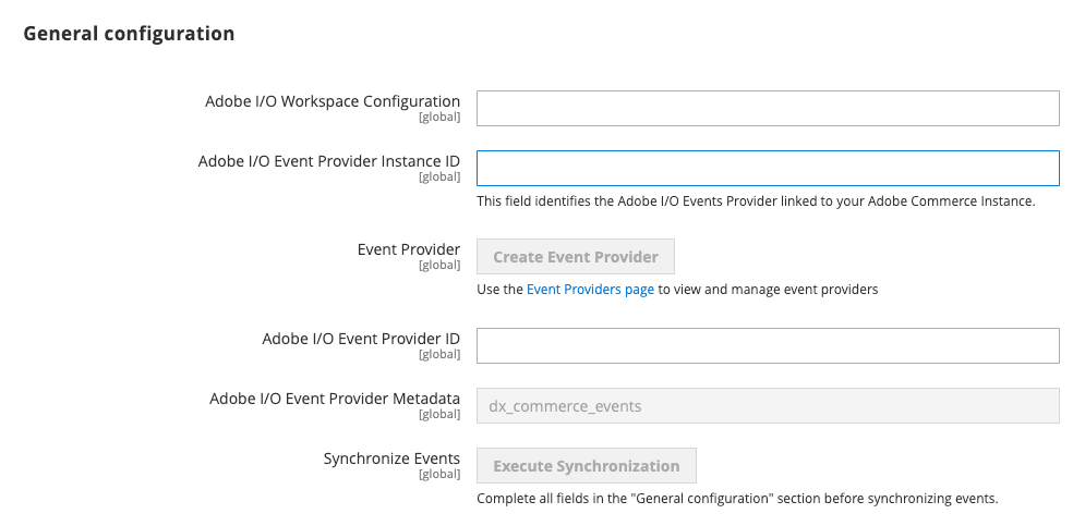 General configuration