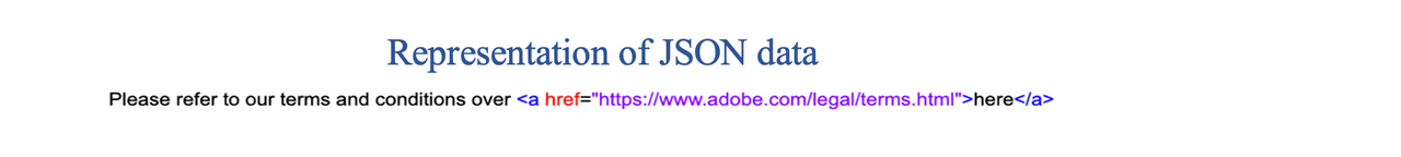 Added hyperlink in the document through json data using anchor <a> tag