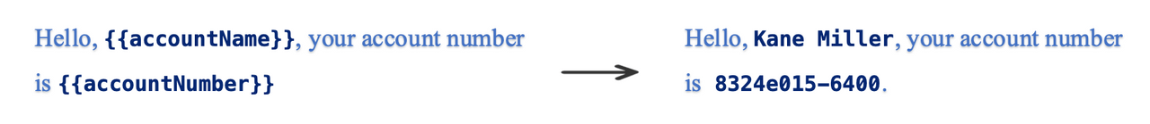 Placeholder tags being replaced by values